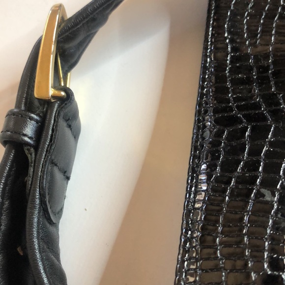 Woman’s Y2k Black leather SAS classy medium handbag purse - Picture 8 of 12